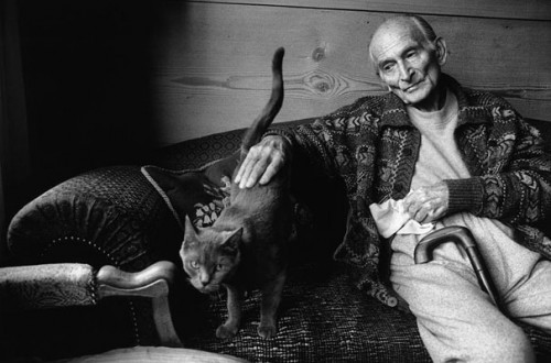 Balthus at home with his cat